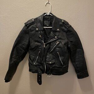 Vintage 1990s Diamond REAL Leather Collection Motorcycle Jacket - Women's